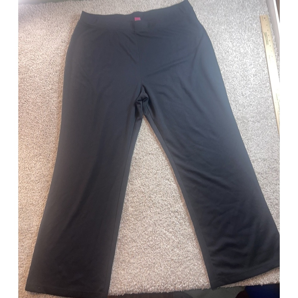 Woman Within Soft Ease Pull On Black Knit Pants Sz 26W